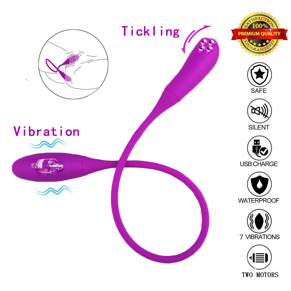 Dual Head Rechargeable Vibrator 7speed Bullet Dildo Anal Butt Plug Adult Intimacy Toy For Couples Men Women - 2