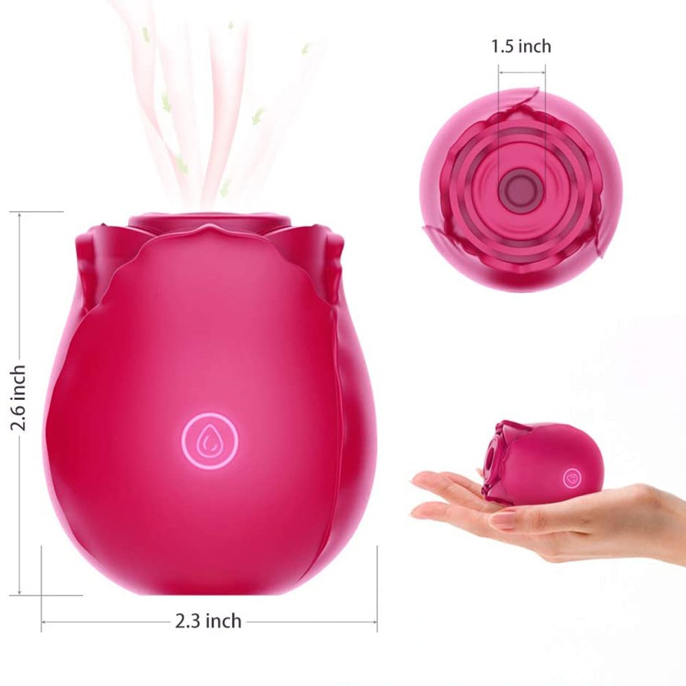 Powerful Female Pleasure Device Rose Shaped Vibrator With Clitoral Stimulation Nipple Sucking And Oral Licking Features - 2