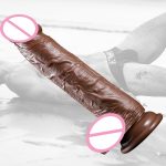 Realistic Silicone Big Dildo With Strong Suction Cup For Hand-free Play Vagina G-spot Anal Brown Adult Sex Toy Women Lesbian - 4