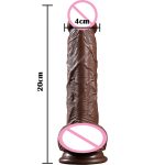 Realistic Silicone Big Dildo With Strong Suction Cup For Hand-free Play Vagina G-spot Anal Brown Adult Sex Toy Women Lesbian - 3