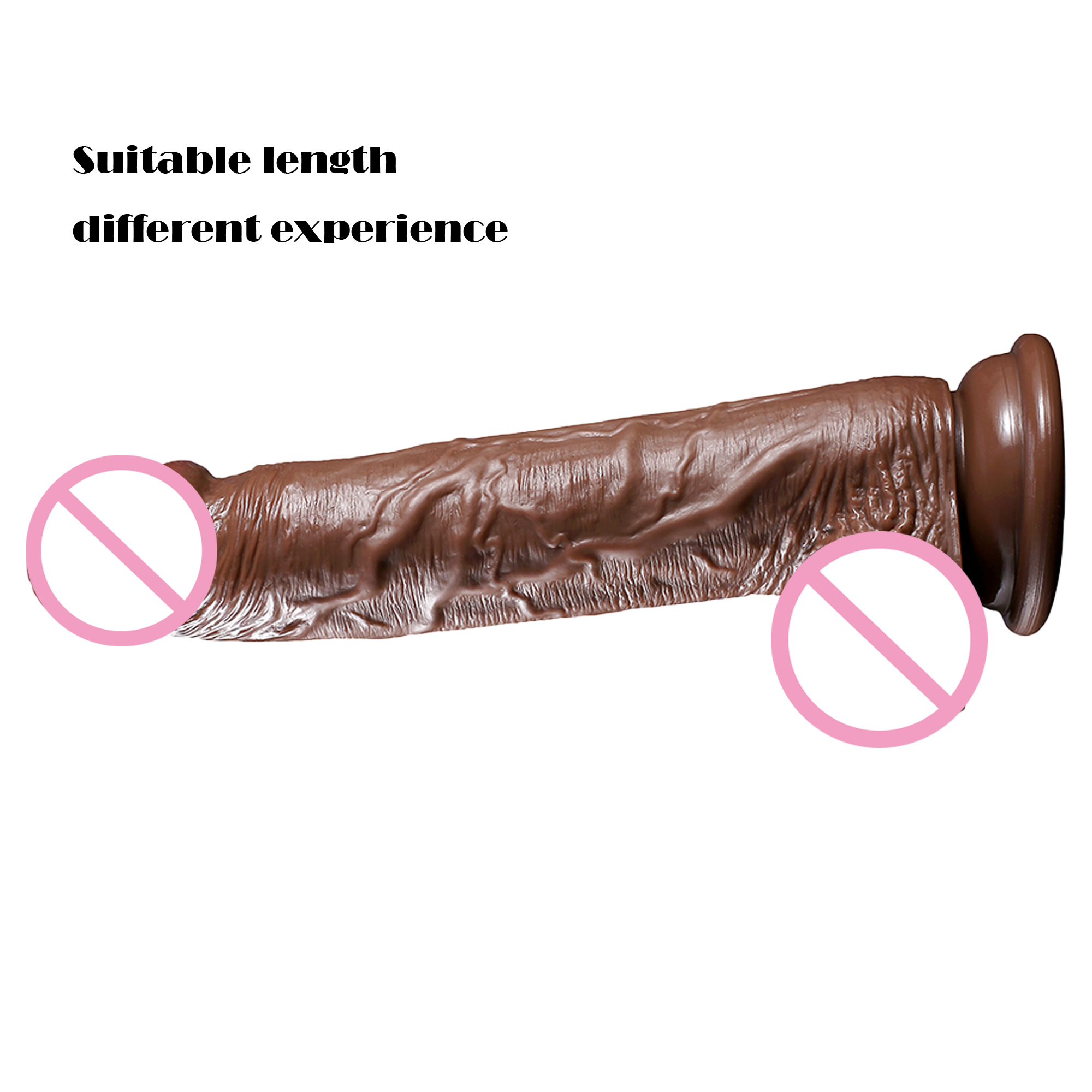Large Realistic Silicone Dildo Adult Sex Toy With Suction Cup Gspot Anal Vaginal Play For Women Lesbian Brown - 2