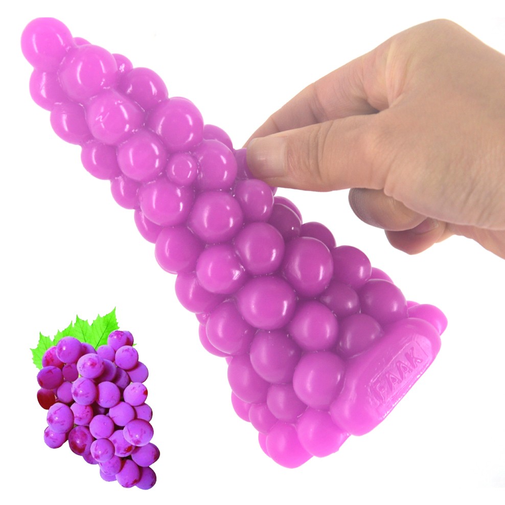 Large Grape Design Anal Plug Dildo Womens Sexual Wellness Toy Anus Massage Stimulator Lesbian Play Accessory - 4