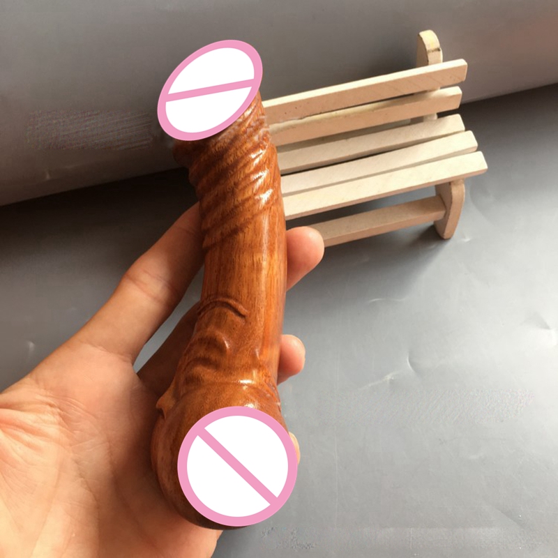 Natural Wood Dildo Realistic Texture Ecofriendly Bodysafe Masturbation Sex Toy For Women - 6