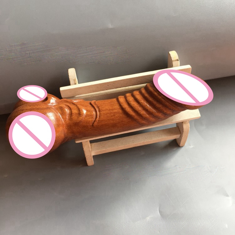 Natural Wood Dildo Realistic Texture Ecofriendly Bodysafe Masturbation Sex Toy For Women - 5