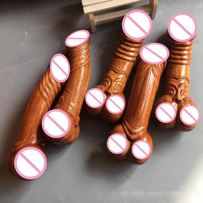 Natural Wood Dildo Realistic Texture Ecofriendly Bodysafe Masturbation Sex Toy For Women - 4