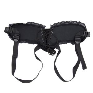 Adjustable Lace Penis Strapon Harness Black Corset Style Strap On Dildo Detachable Rubber Ring Dare Imitate Sex Toys For Lesbian - 2