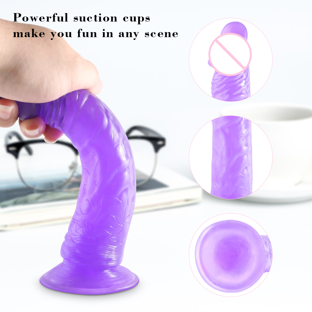 Realistic Silicone Dildo With Suction Cup Gspot Stimulation Adult Erotic Sex Toy Soft Anal Butt Plug For Women - 8