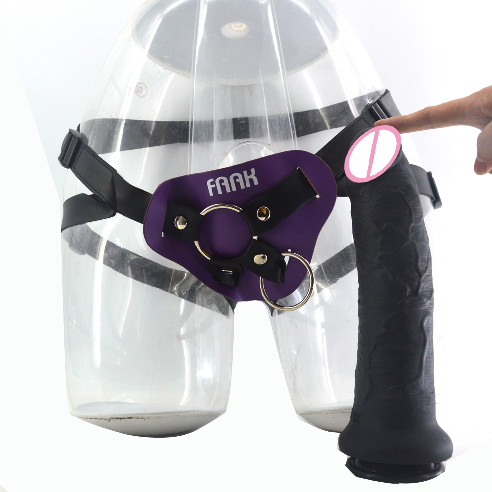 Silicone Realfeel Strapon Dildo With Leather Harness Large Size Suction Cup Base Ideal For Women And Lesbian Play Masturbation Toy - 14