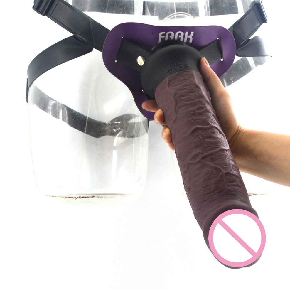 Silicone Realfeel Strapon Dildo With Leather Harness Large Size Suction Cup Base Ideal For Women And Lesbian Play Masturbation Toy - 7