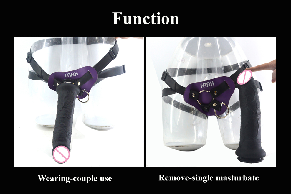 Silicone Realfeel Strapon Dildo With Leather Harness Large Size Suction Cup Base Ideal For Women And Lesbian Play Masturbation Toy - 2