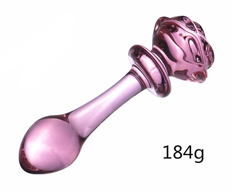 3piece Rose Crystal Glass Anal Plug Set Prostate Massager And Dildo Erotic Sex Toys For Men And Women - 5