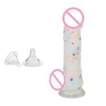 Rainbow Particle Jelly Dildo Strap On Dildos With Suction Cup For Women Dick Realistic Sex Toys Females Lesbian Masturbation - 5