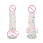 Rainbow Particle Jelly Dildo Strap On Dildos With Suction Cup For Women Dick Realistic Sex Toys Females Lesbian Masturbation - 2