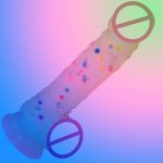 Rainbow Particle Jelly Dildo Strap On Dildos With Suction Cup For Women Dick Realistic Sex Toys Females Lesbian Masturbation
