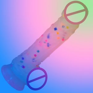 Rainbow Particle Jelly Dildo Strap On Dildos With Suction Cup For Women Dick Realistic Sex Toys Females Lesbian Masturbation