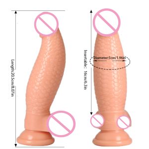 Realistic Dragon Dildo Fish Scale Animal Female Masturbation With Suction Cup Big Dick Artificial Penis Dildos For Women - 2