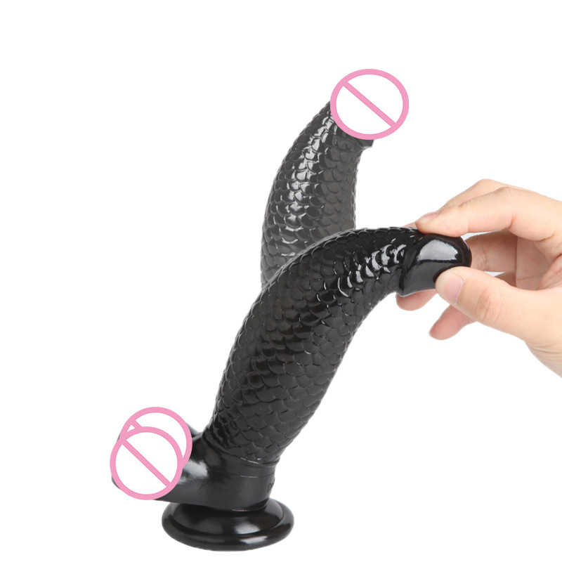 Large Dragon Dildo With Realistic Fish Scale Texture Suction Cup Base Womens Pleasure Enhancing Artificial Penis Toy - 3