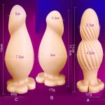 Huge Soft Double Bead Dildo Anal Stuffed Butt Plug No Vibrator Suction Cup Adult Sex Toy Women Men Gay Strapon Big Dick Dildos - 6