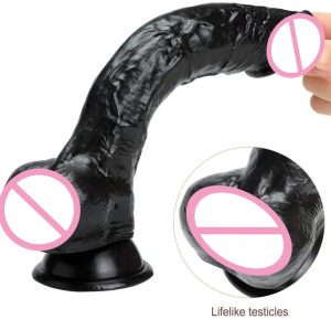 25cm Black Realistic Dildos Huge Giant Anal Butt With Suction Cup Vagina G-spot Soft Penis Sex Toy Big Dildo For Women Shop - 3