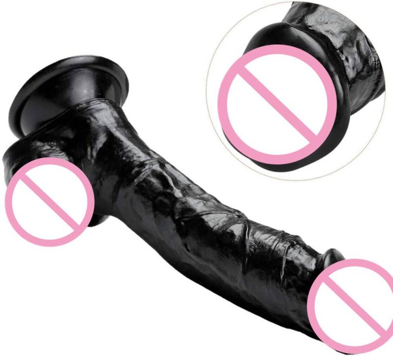 25cm Black Realistic Dildos Huge Giant Anal Butt With Suction Cup Vagina G-spot Soft Penis Sex Toy Big Dildo For Women Shop