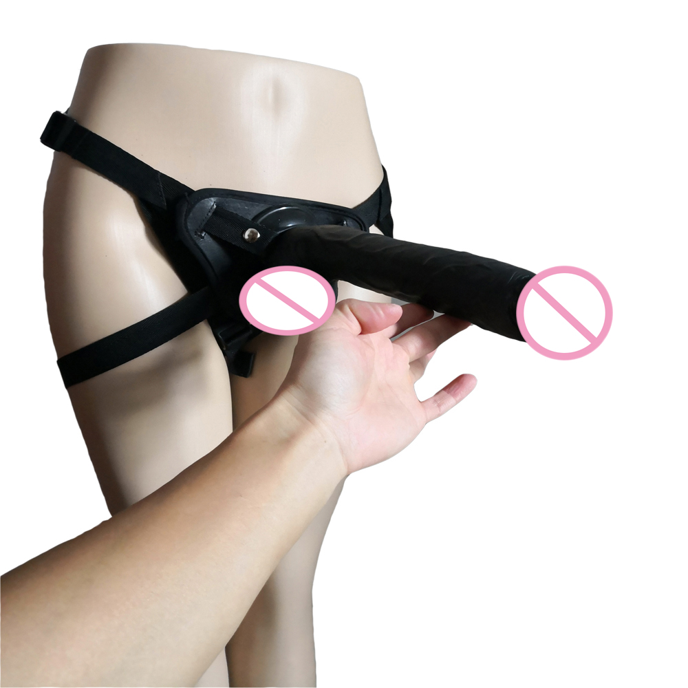 28x45cm Adjustable Harness Belt With Long Strapon Dildo Lesbian Couples Pleasure Toy Adult Sex Accessory - 7