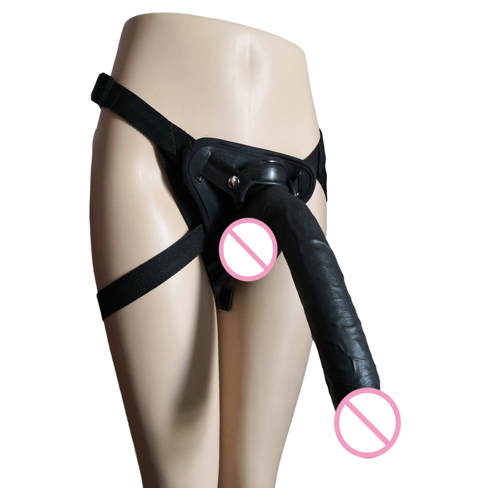 28x45cm Adjustable Harness Belt With Long Strapon Dildo Lesbian Couples Pleasure Toy Adult Sex Accessory - 5