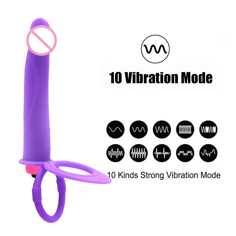 Dual Penetration Strapon Dildo Anal Vibrator Massager Adult Erotic Sex Toy For Couples Men Women - 3