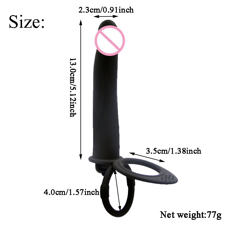 Dual Penetration Strapon Dildo Anal Vibrator Massager Adult Erotic Sex Toy For Couples Men Women - 2