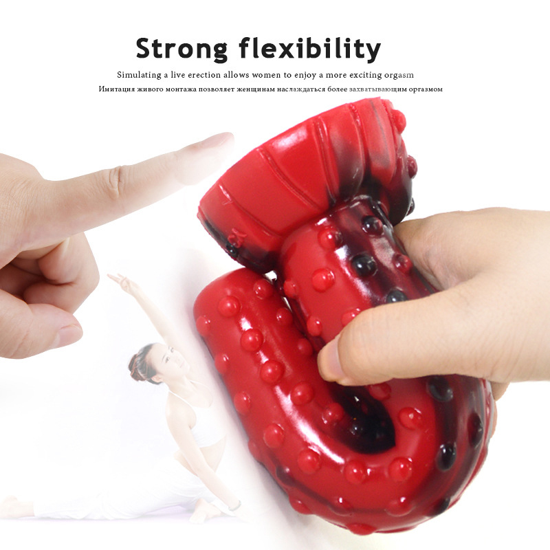 Yocy Tigerthemed Silicone Dildo Bumpy Massager Vaginalanal Toy Adult Pleasure Device Redblack Butt Plug Accessory - 5