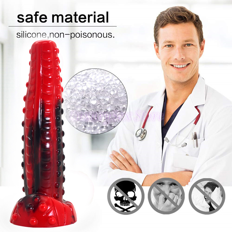 Yocy Tigerthemed Silicone Dildo Bumpy Massager Vaginalanal Toy Adult Pleasure Device Redblack Butt Plug Accessory - 4