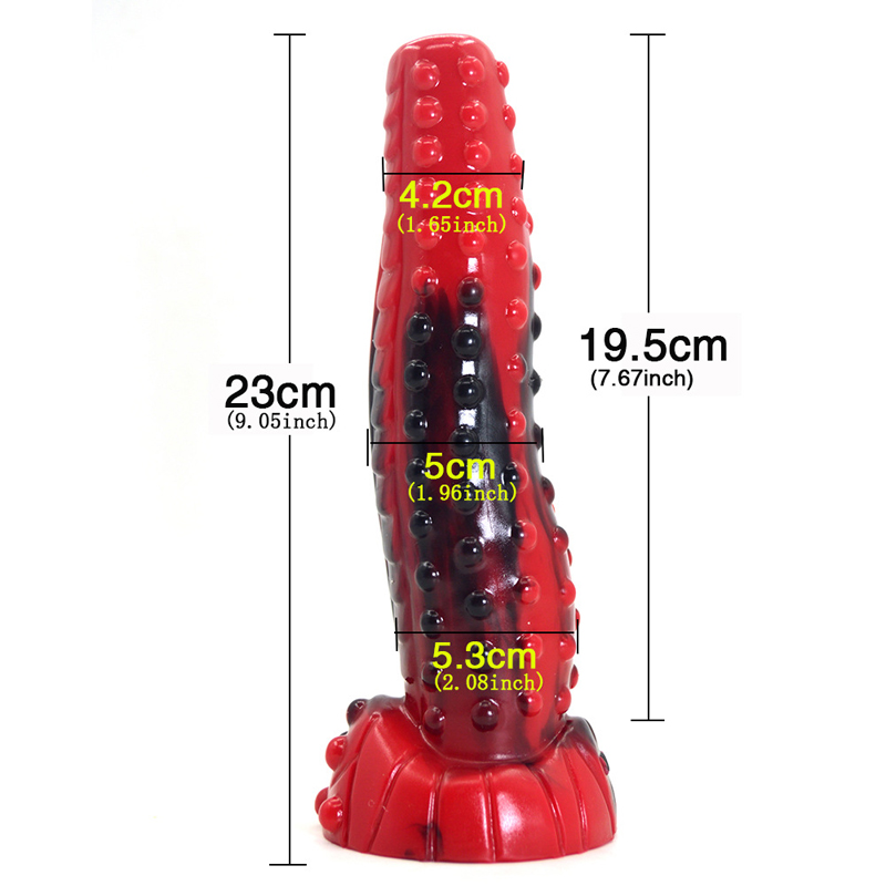 Yocy Tigerthemed Silicone Dildo Bumpy Massager Vaginalanal Toy Adult Pleasure Device Redblack Butt Plug Accessory - 2