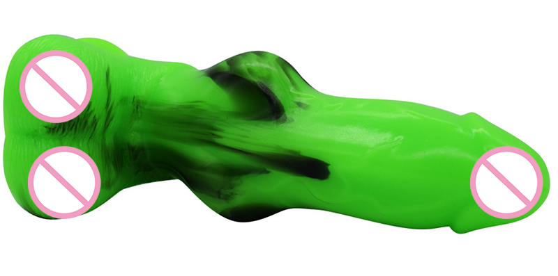 Super Realistic 255 Inch Dog Dildo Female Pleasure Toy Vibrant Color Splice Suction Cup Attached Anal Plug - 21