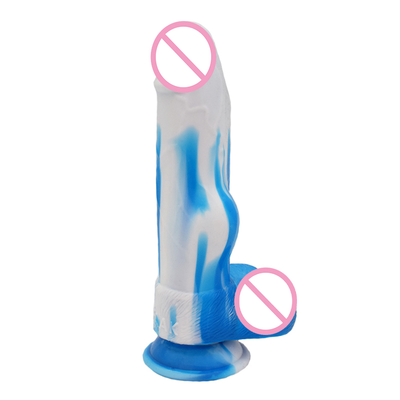 Super Realistic 255 Inch Dog Dildo Female Pleasure Toy Vibrant Color Splice Suction Cup Attached Anal Plug - 16