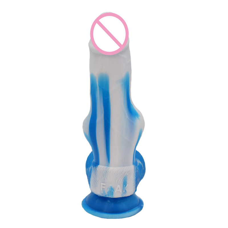 Super Realistic 255 Inch Dog Dildo Female Pleasure Toy Vibrant Color Splice Suction Cup Attached Anal Plug - 15