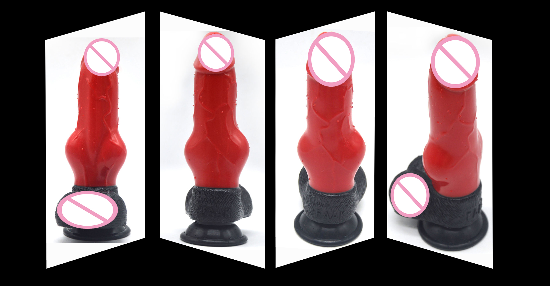 Super Realistic 255 Inch Dog Dildo Female Pleasure Toy Vibrant Color Splice Suction Cup Attached Anal Plug - 7