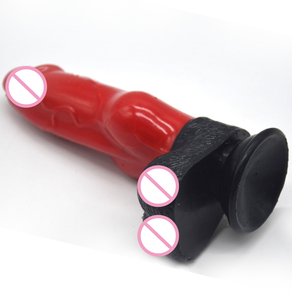 Super Realistic 255 Inch Dog Dildo Female Pleasure Toy Vibrant Color Splice Suction Cup Attached Anal Plug - 5