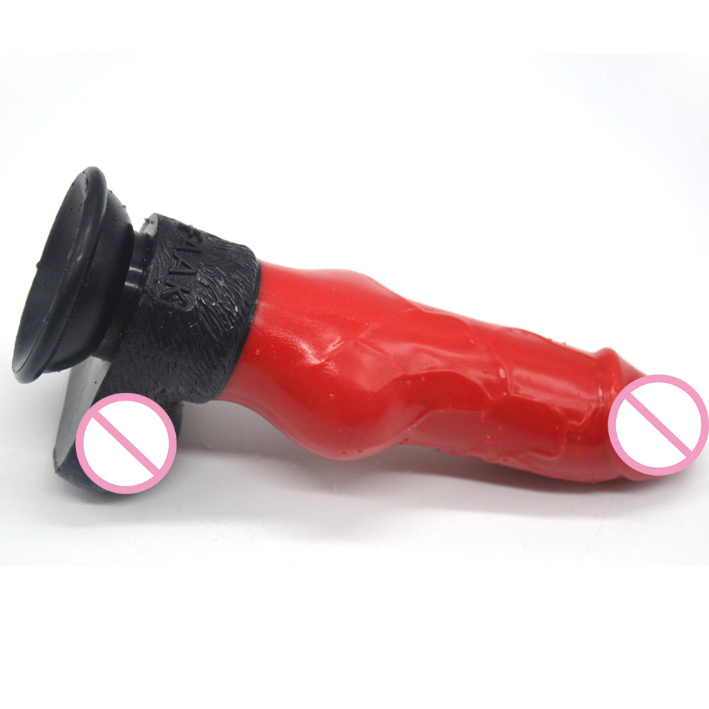 Super Realistic 255 Inch Dog Dildo Female Pleasure Toy Vibrant Color Splice Suction Cup Attached Anal Plug - 4