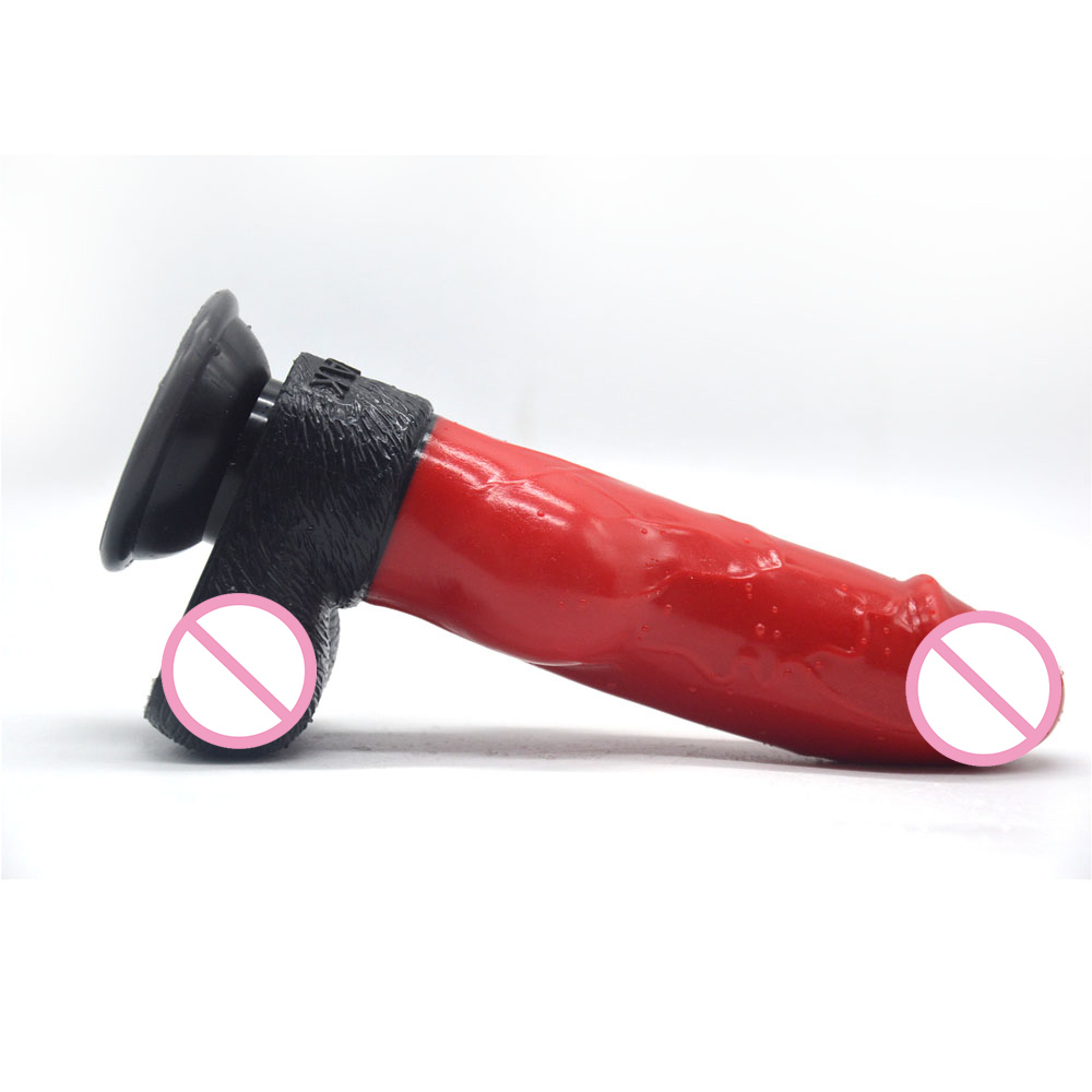 Super Realistic 255 Inch Dog Dildo Female Pleasure Toy Vibrant Color Splice Suction Cup Attached Anal Plug - 3