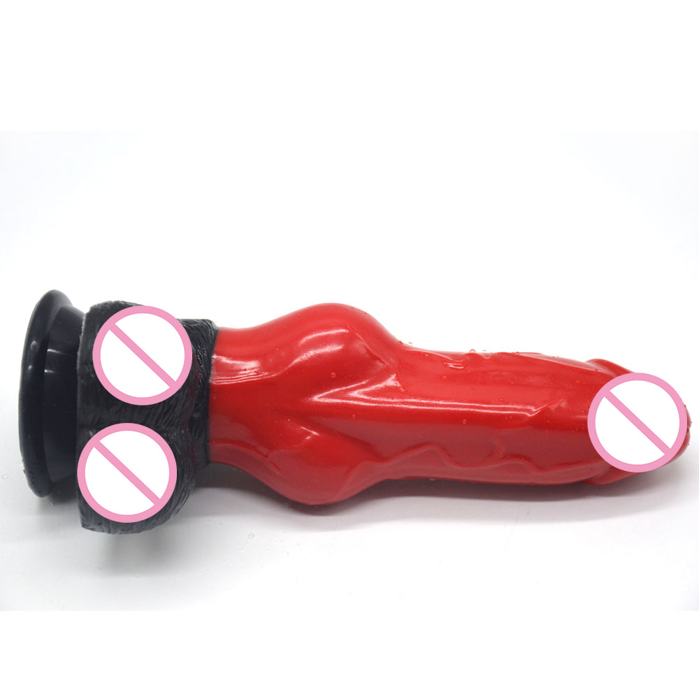 Super Realistic 255 Inch Dog Dildo Female Pleasure Toy Vibrant Color Splice Suction Cup Attached Anal Plug - 2