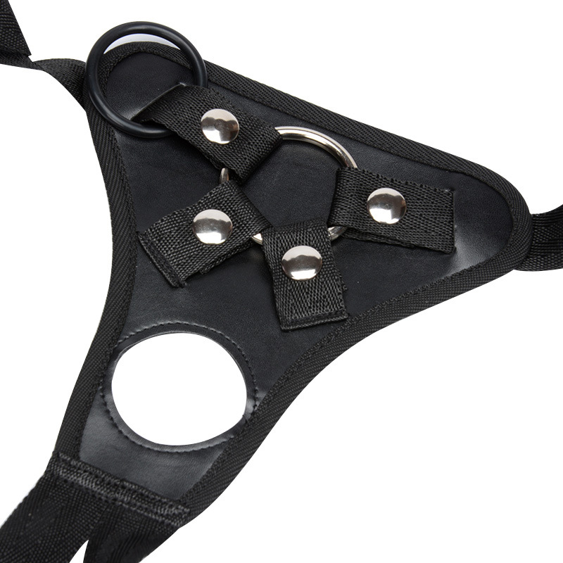 Adjustable Double Strapon Dildo Harness Pu Leather Lesbian Sex Toy Womens Intimate Accessory - 5