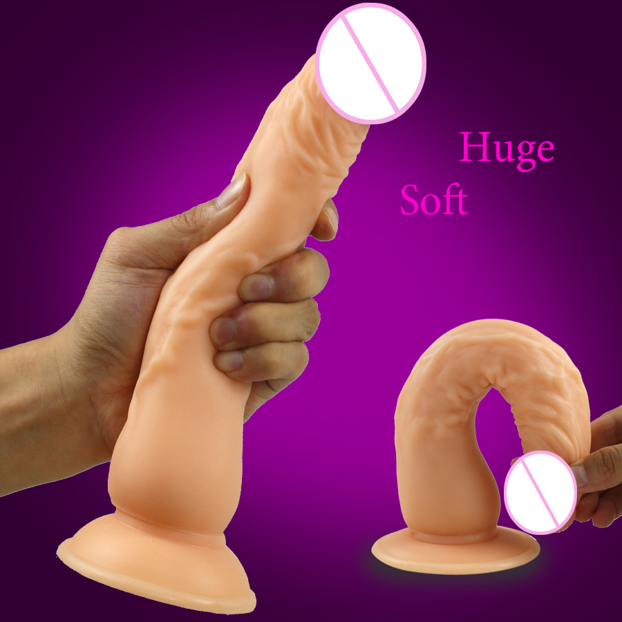 Ultrarealistic Soft Flexible Large Dildo Gspot Clitoral Anal Stimulator Nonvibrating Adult Toy For Women - 1
