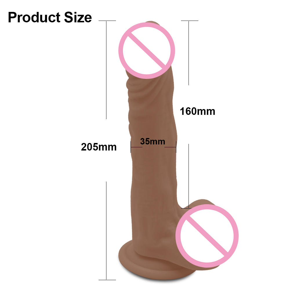 Realistic Silicone Dildo Large Size Soft Touch Suction Cup Base Womens Pleasurable Masturbation Toy Strapon Compatible - 1