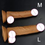 Realistic Dildo Skin Feeling Silicone Artificial Huge Big Penis With Suction Cup Strapon Sex Toys For Woman Female Masturbation - 6