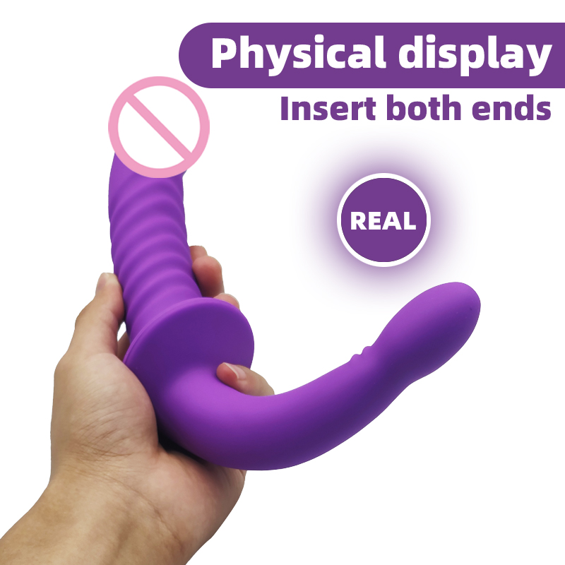 Silicone Double Penetration Strapon Dildo Ideal Adult Toy For Women Lesbian Couples Comfortable Anal Masturbator - 4