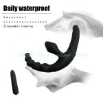 Strap On Dildo Realistic Vibrator Massager Lesbian 3 In 1 G-spot Stimulate Clitoris Sex Toy For Couple - 2