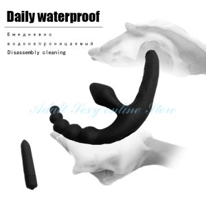 Strap On Dildo Realistic Vibrator Massager Lesbian 3 In 1 G-spot Stimulate Clitoris Sex Toy For Couple - 2