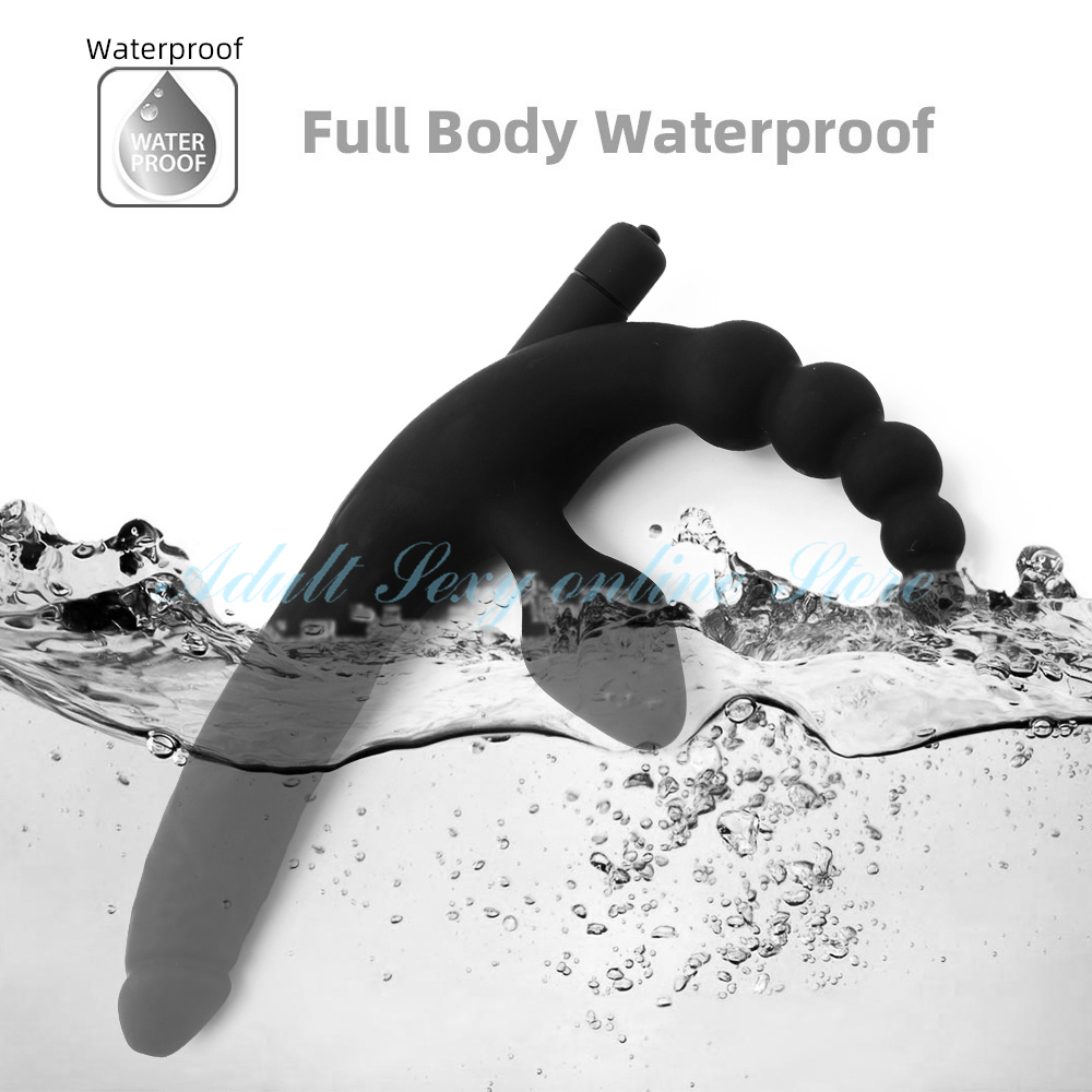 Realistic Vibrating Strapon Dildo 3in1 Gspot Clitoral Stimulator Couples Massager Lesbian Intimate Adult Sex Toy - 5
