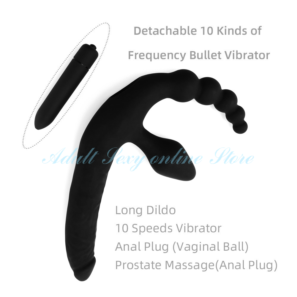 Realistic Vibrating Strapon Dildo 3in1 Gspot Clitoral Stimulator Couples Massager Lesbian Intimate Adult Sex Toy - 4