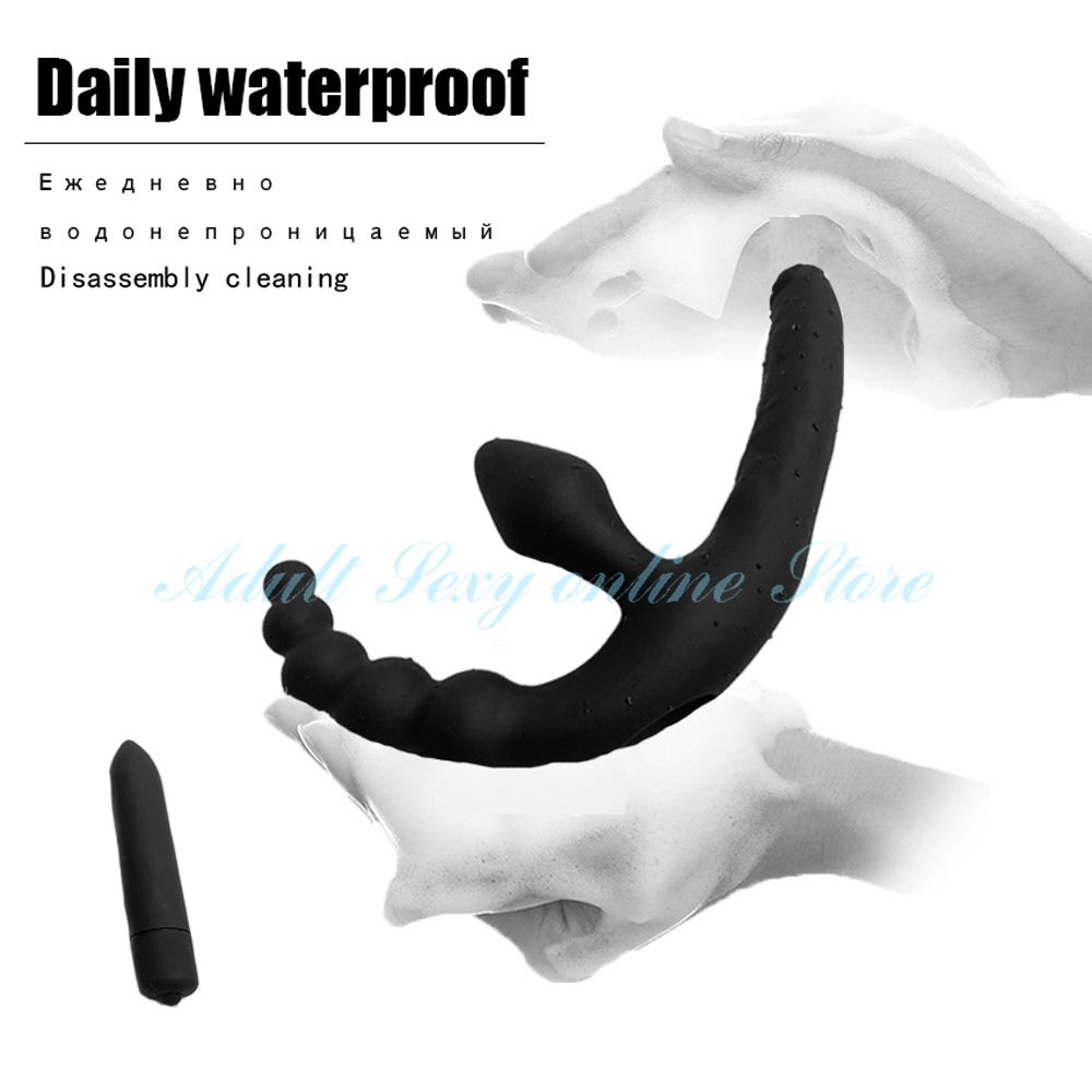 Realistic Vibrating Strapon Dildo 3in1 Gspot Clitoral Stimulator Couples Massager Lesbian Intimate Adult Sex Toy - 1