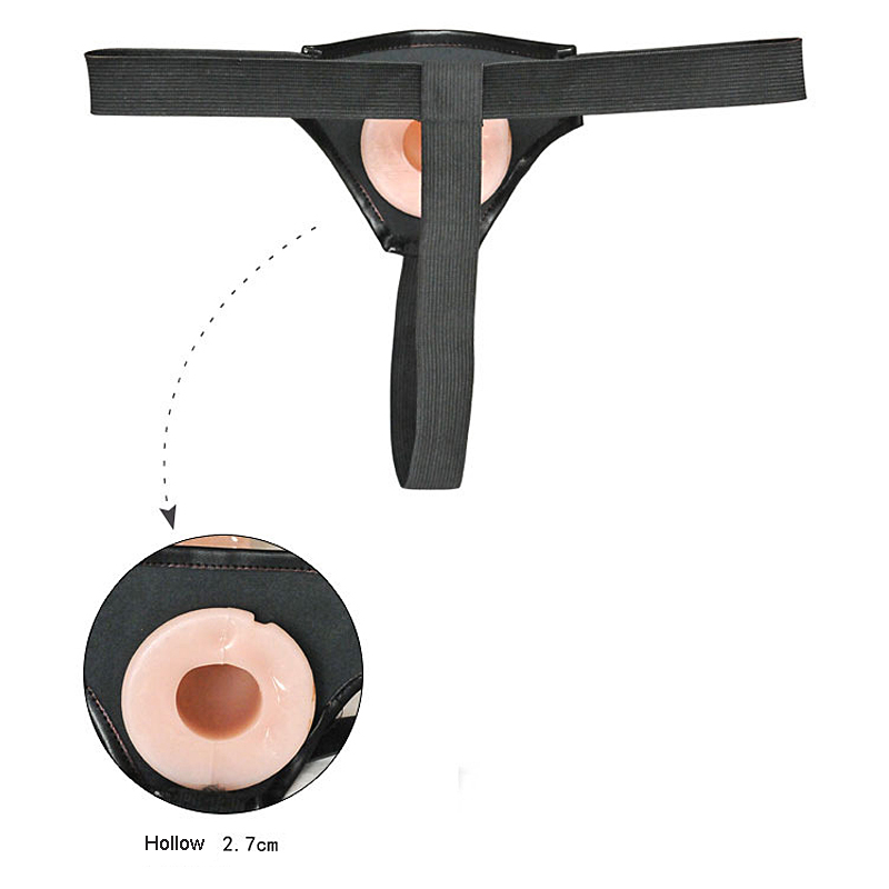 Erectile Dysfunction Aid Realistic Hollow Strapon Dildo For Men Vibrating Lesbian Sex Toy - 3